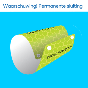 Sluit de sticker om het handvat