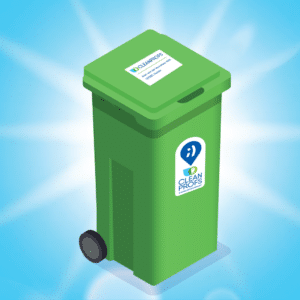 Blinkende container met stickers van Cleanprofs