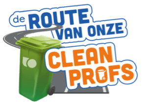 Weg met kliko en de tekst 'de route van onze Cleanprofs'