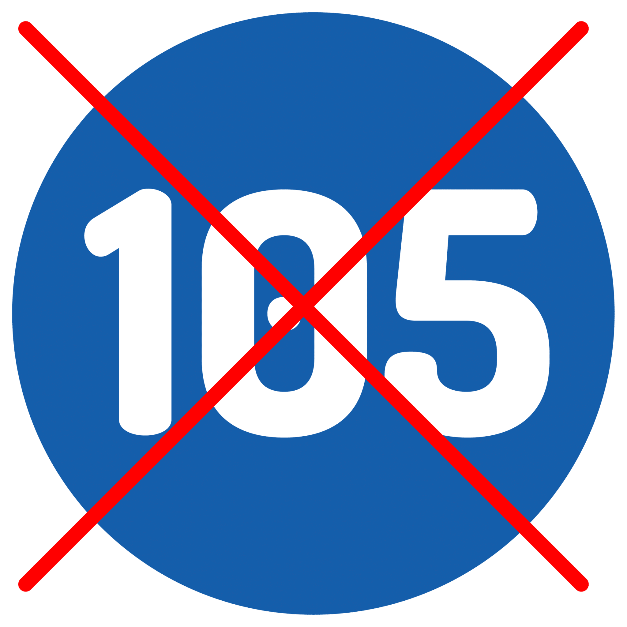 Cleanprofs sticker met rood kruis door 105
